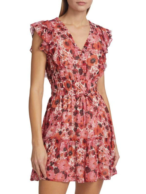 Paige Muriel Floral Silk Chiffon Minidress 1
