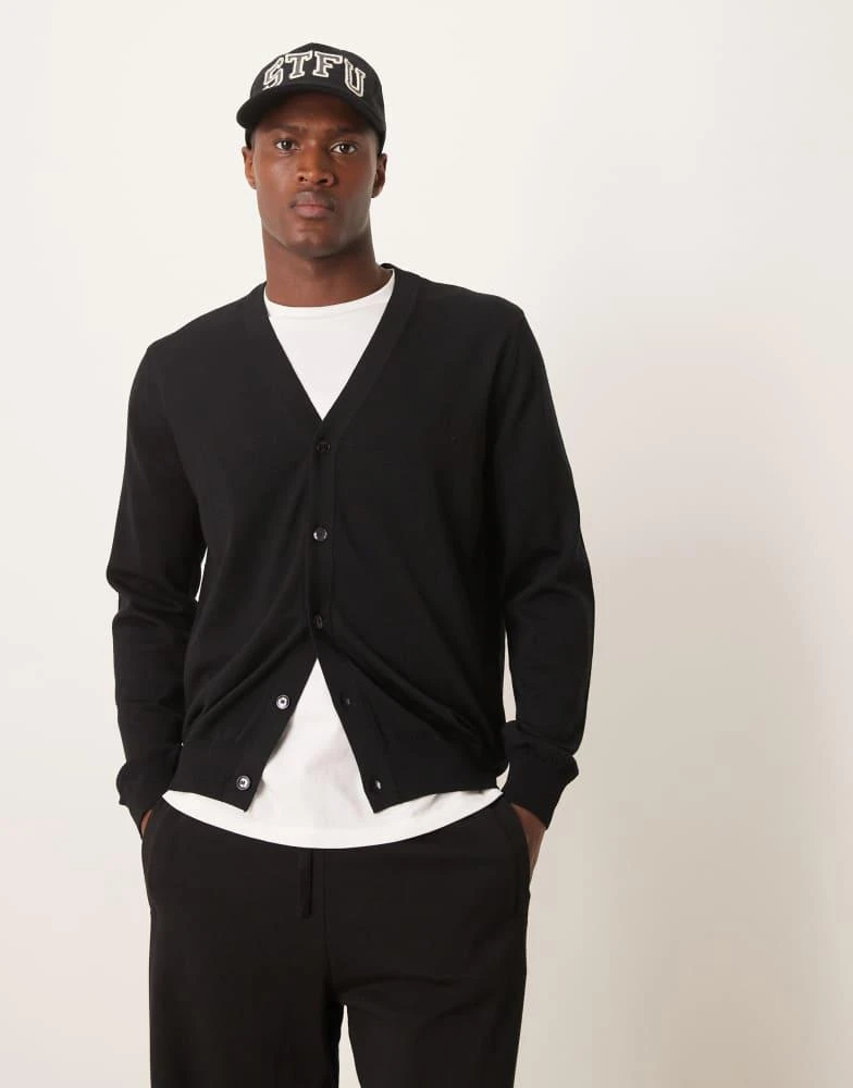Mango Mango knitted cardigan in black 1