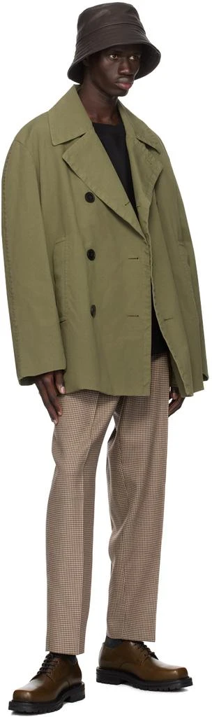 Dries Van Noten Khaki Double Breasted Coat 4