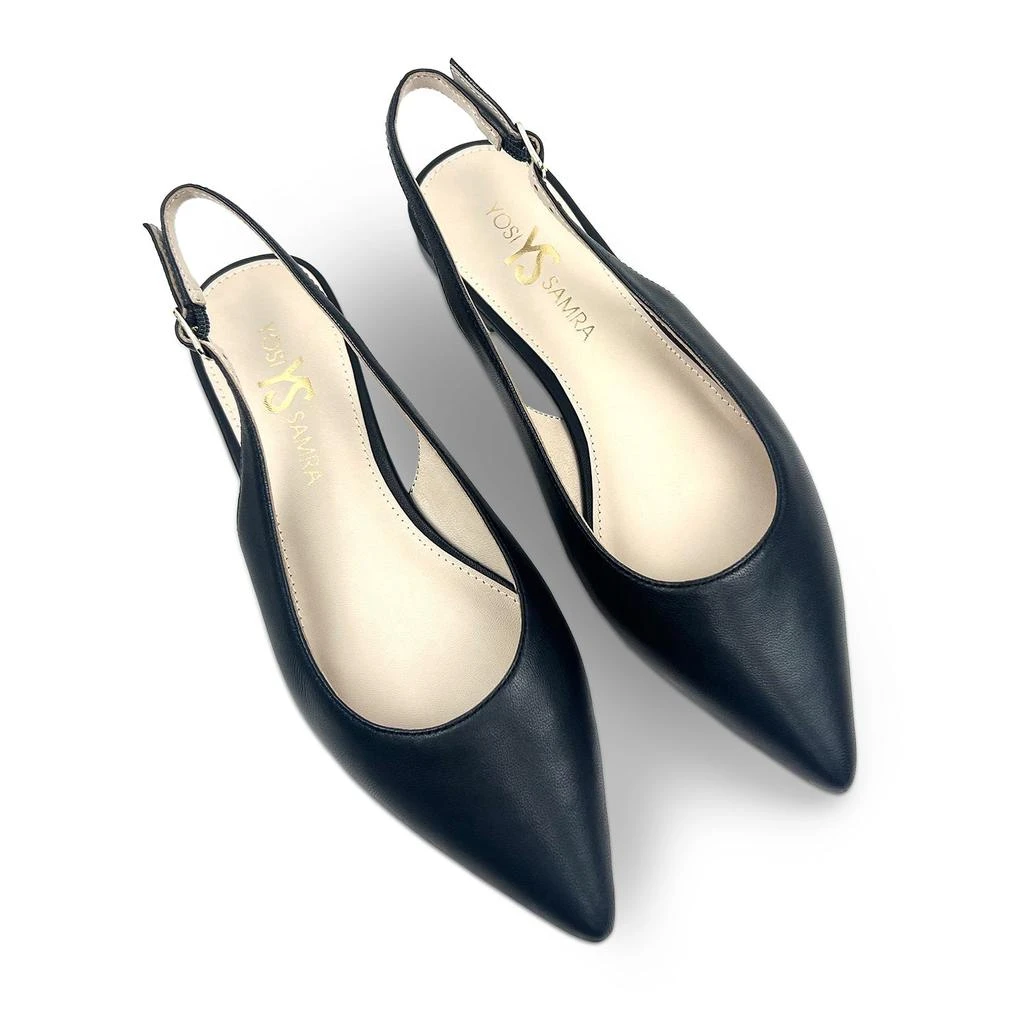 Yosi Samra Vera Slingback Flat in Black Leather 2