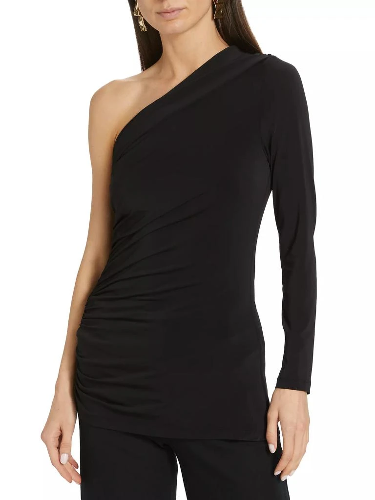 Halston Stefanie Ruched One-Shoulder Top 3