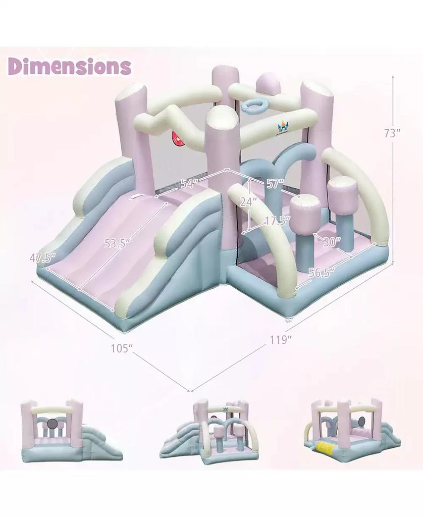 Slickblue Inflatable Kids Bounce House with Slide 
Boxing Columns Fun Bouncy Castle for Parties 
Playtime 7