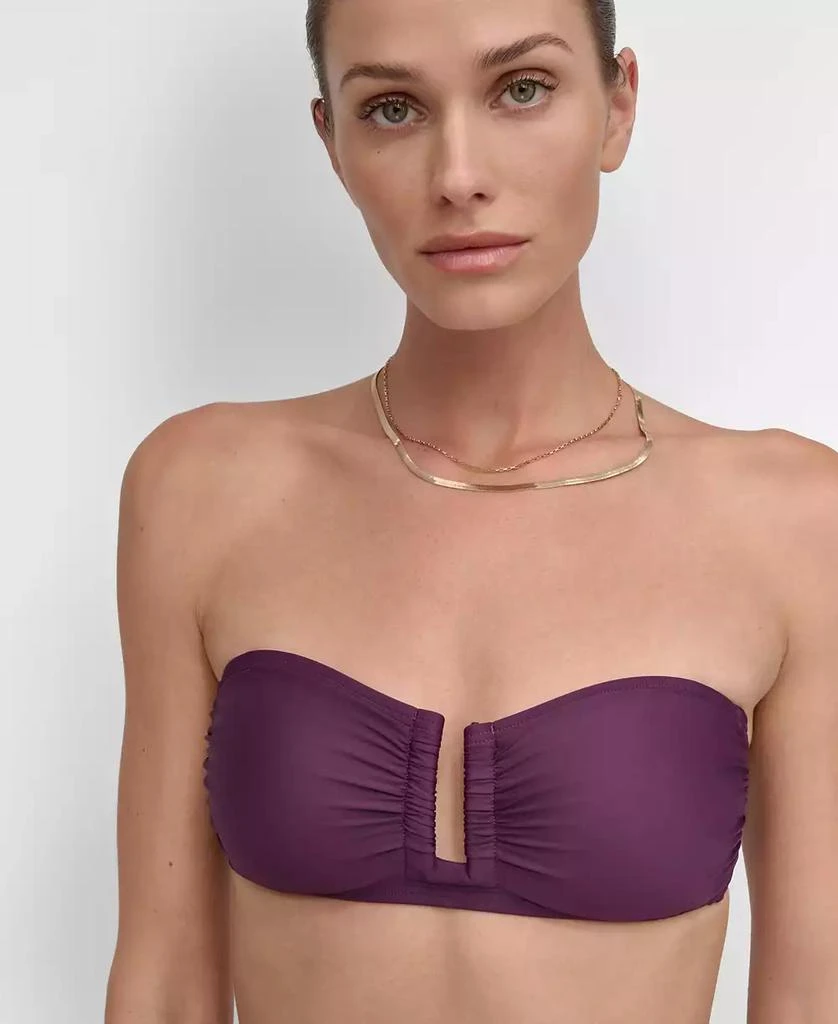 DKNY Women's Shirred U-Wire Bandeau Bikini Top 1