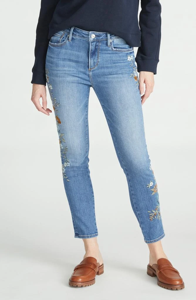 Driftwood Jackie High Waist Floral Embroidered Skinny Jeans 1