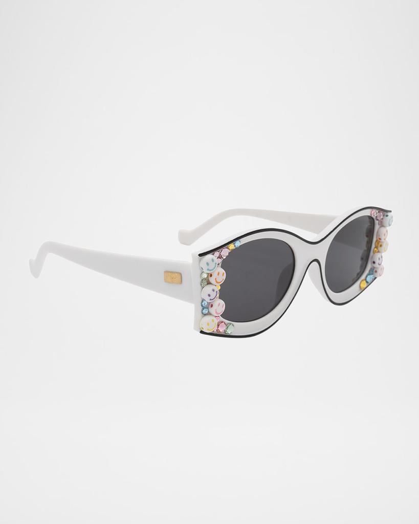 Bari Lynn Girl's Smiley Butterfly Sunglasses