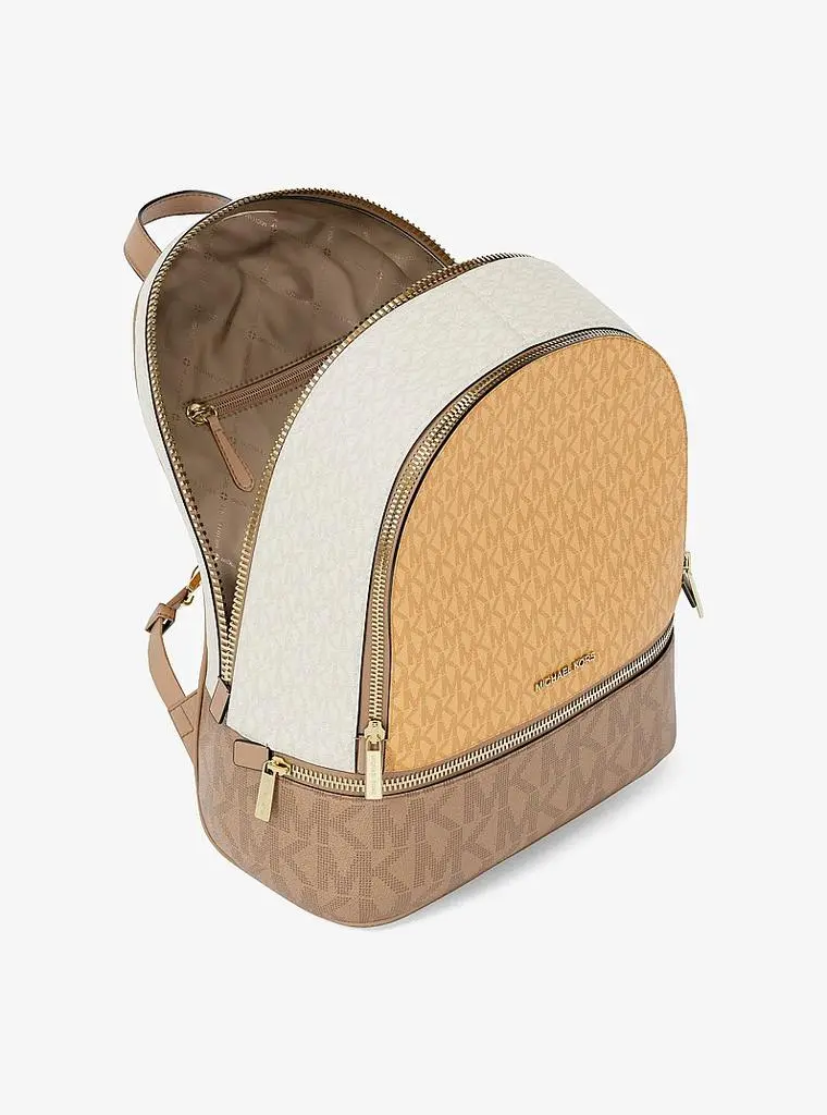 Michael Kors Rhea Medium Color-Block Signature Logo Backpack 2