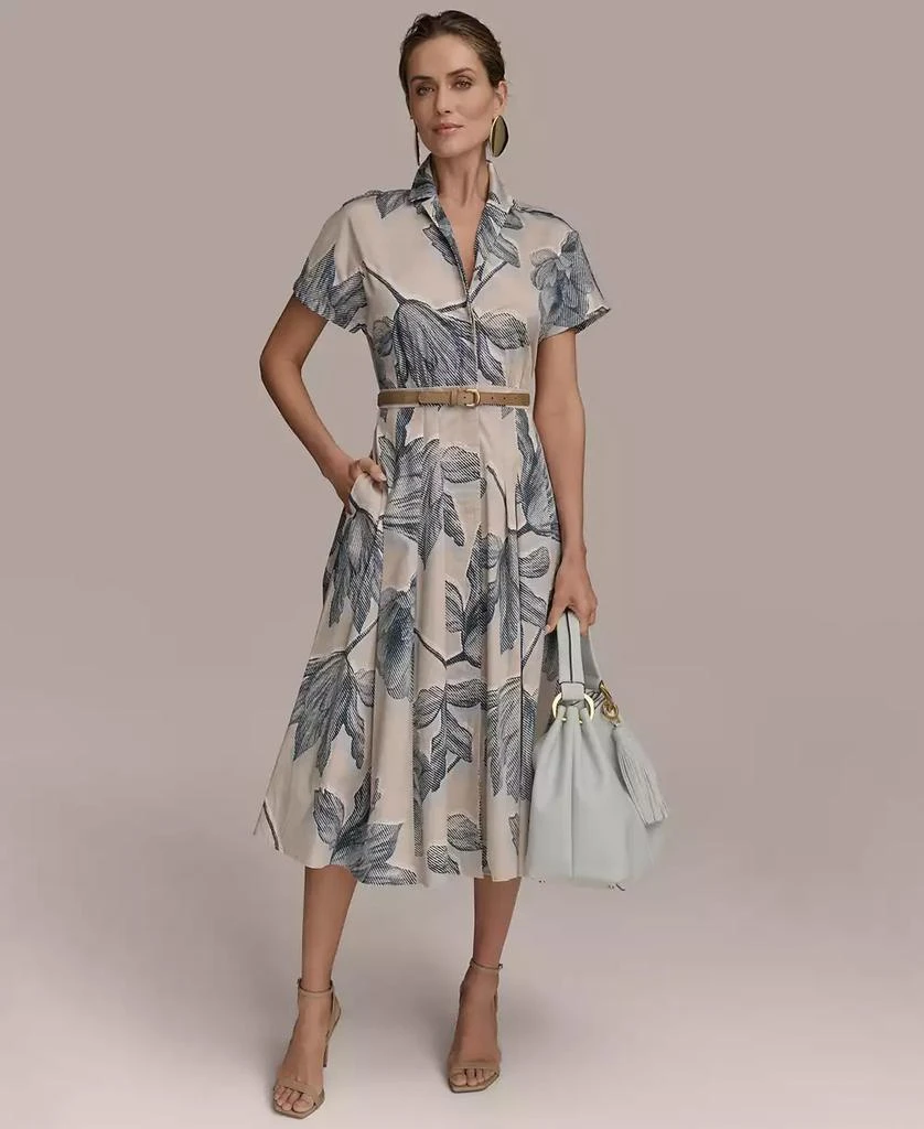 Donna Karan Women's Belted Floral Shirtdress 6