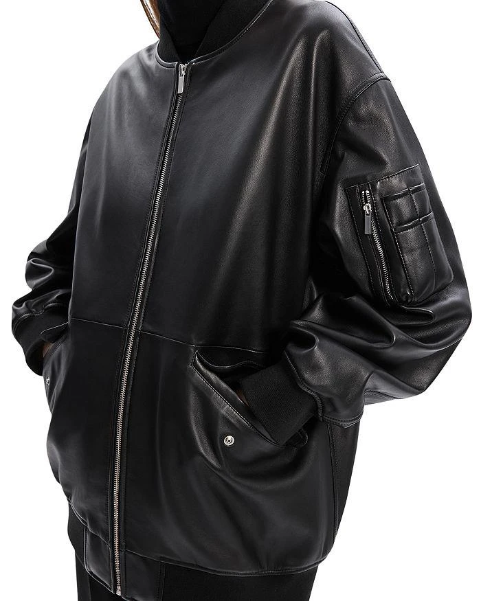 Theory Oversized Leather Flight Jacket 5