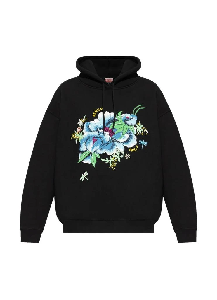 Kenzo Kenzo Peonies Embroidered Oversize Hoodie 1