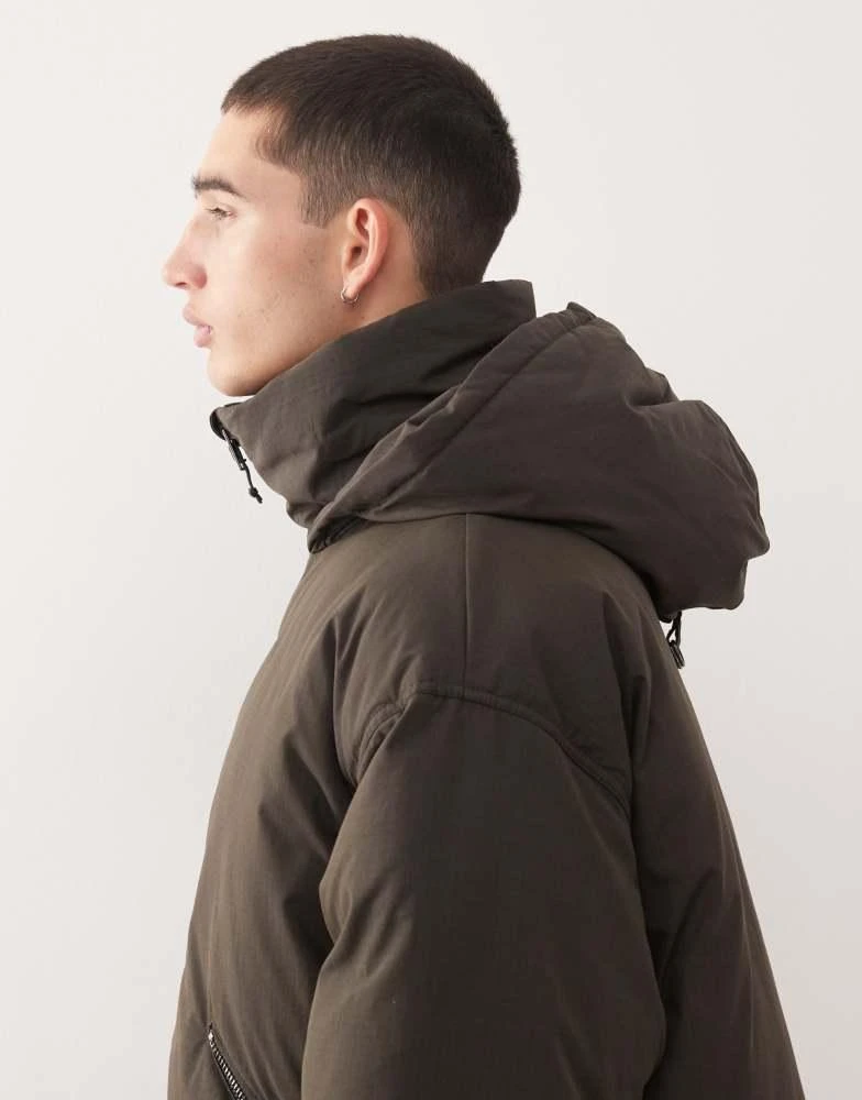 Weekday Weekday Floyd puffer bomber in chocolate brown 4