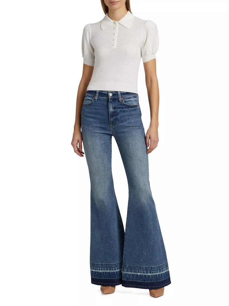 Alice + Olivia Ramona Pointelle Polo Shirt 2