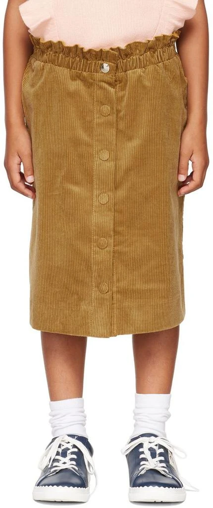 Chloé Kids Yellow Corduroy Maxi Skirt 1