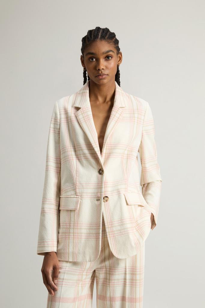 Woolrich Blazer in Manteco Cotton Blend with Checked Pattern - Women - Multicolor