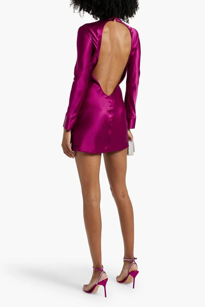 Michelle Mason Open-back cutout silk-satin mini dress 3
