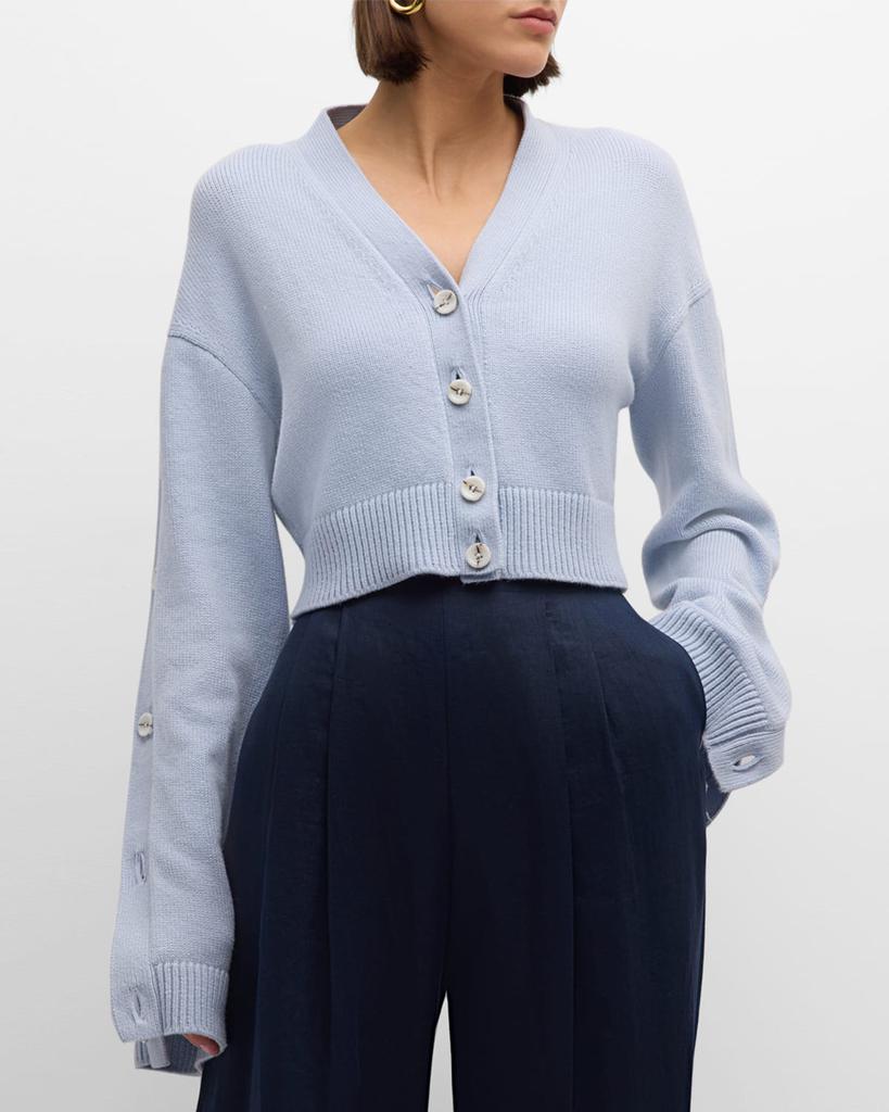 Adeam Portofino Cropped Cardigan with Button Detail