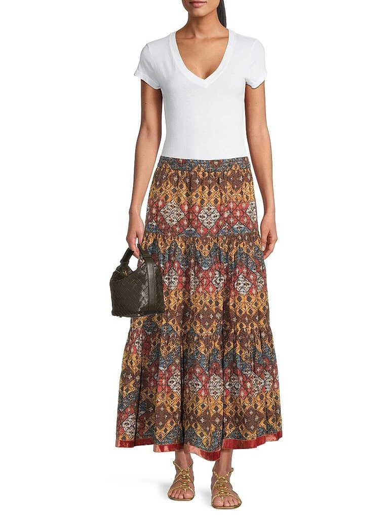 Ro's Garden Frilly Tiered Cotton Skirt 2