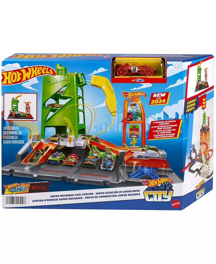 Hot Wheels City Super Recharge Fuel Station Toy Car 6