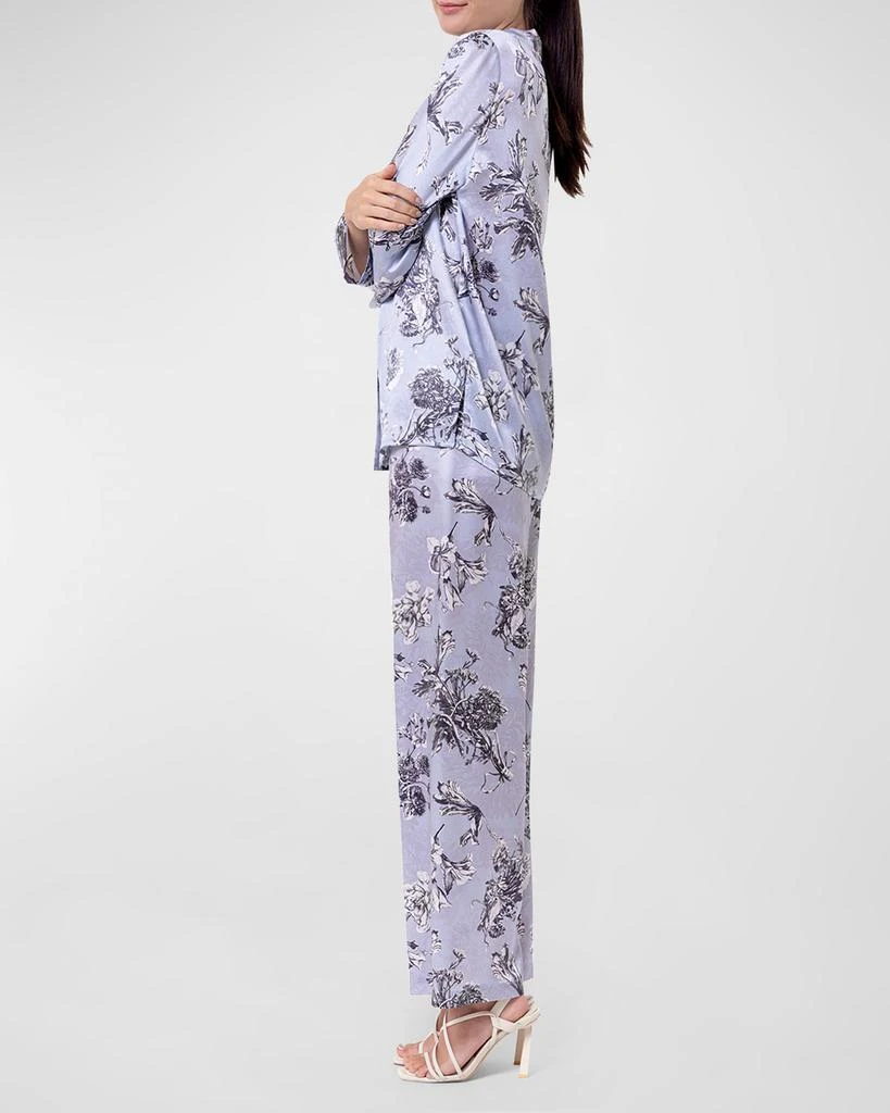 Christine Lingerie Toile Jardin Floral-Print Charmeuse Pajama Set 2