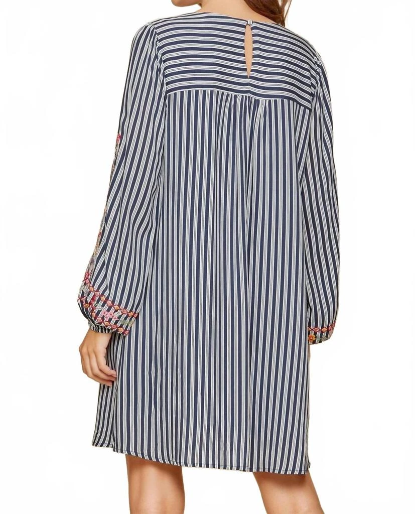 green emerald velvet dress Embroidered Striped Cotton Midi Dress – Lela Rose main image 1