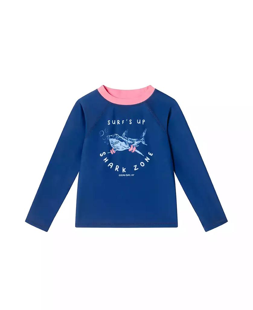 Andy & Evan Toddler/Child Boys Navy Shark Graphic Rashguard Set