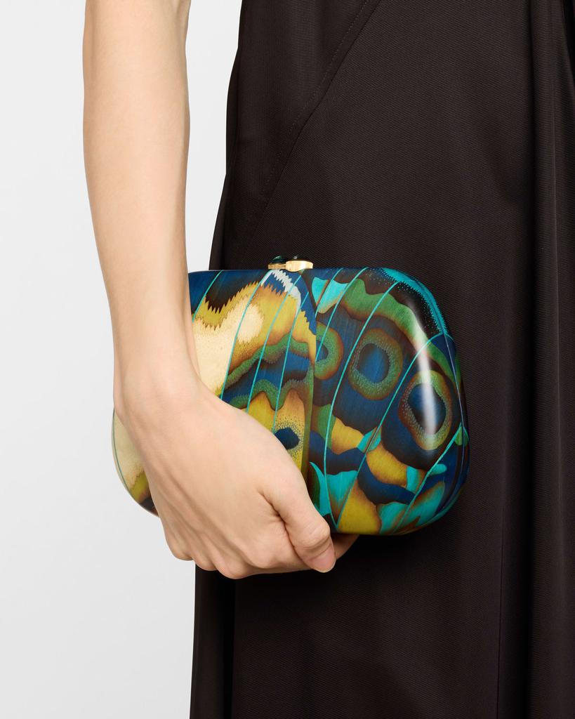 Silvia Furmanovich 18K Yellow Gold Butterfly Wing Trapez Marquetry Clutch