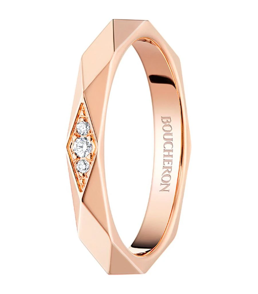 Boucheron Pink Gold and Diamond Facette Wedding Band 2