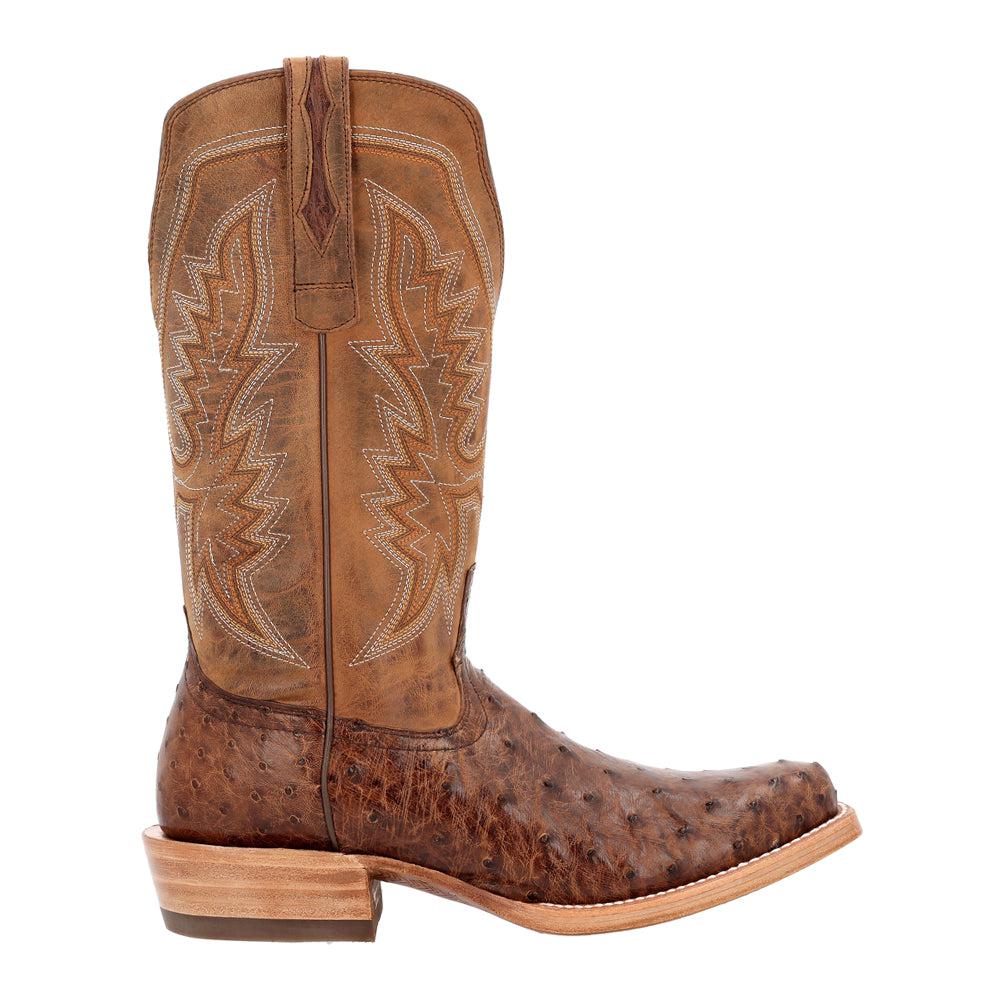 Durango PRCA Collection Full-Quill Embroidered Ostrich Square Toe Cowboy Boots