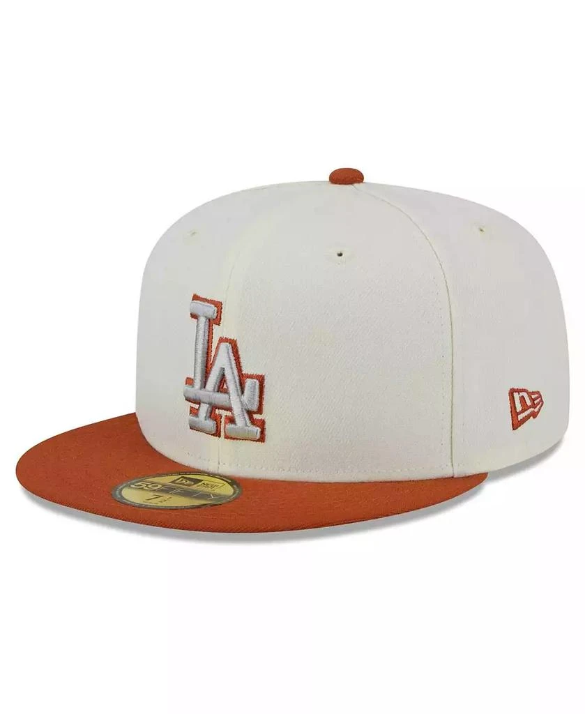 New Era Men's Cream, Orange Los Angeles Dodgers 59FIFTY Fitted Hat 2