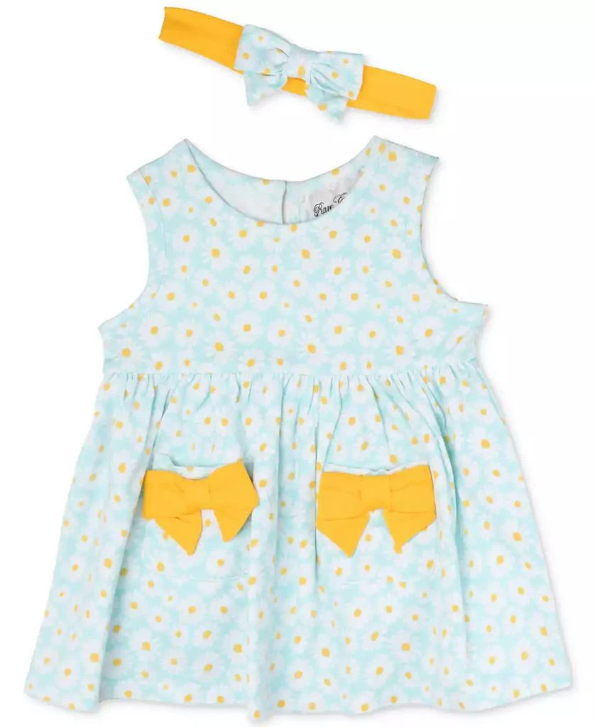 Rare Editions Baby Girls Print Tank Dress with Pockets & Headband, 2 Piece Set 2