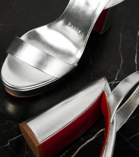 Christian Louboutin Movida Sabina metallic leather platform sandals 6