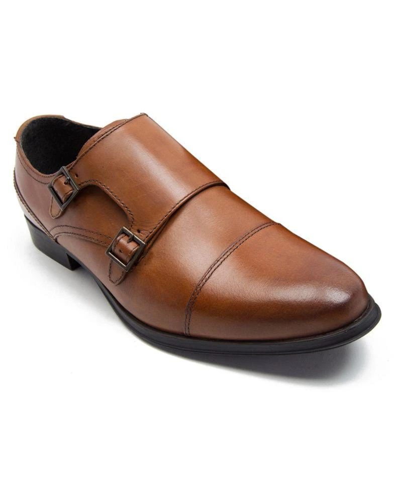 Thomas Crick THOMAS CRICK BOYCIE double monk strap formal leather shoes in tan 4