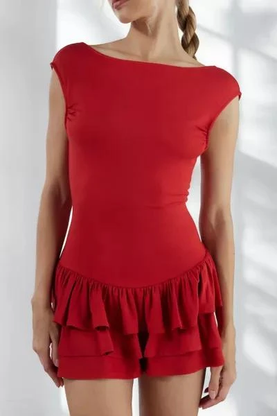 Kimchi Blue Kimchi Blue Aster Boatneck Drop Waist Romper 1