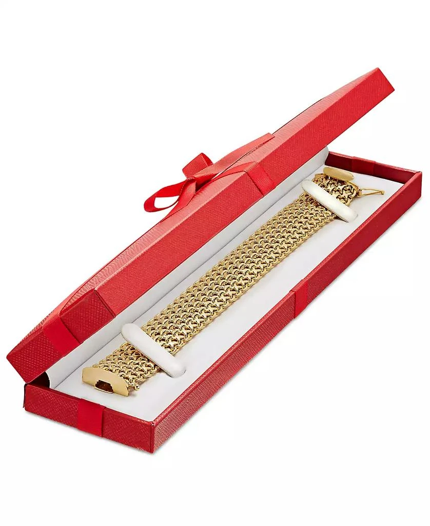 Italian Gold Wide Mesh Link & Chain Bracelet in 14k Gold 2