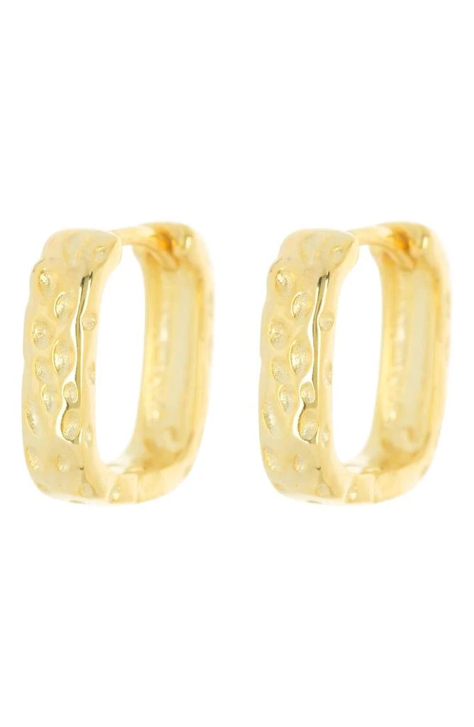 Savvy Cie Jewels 18K Gold Plated Sterling Silver Square Hoop Earrings 1