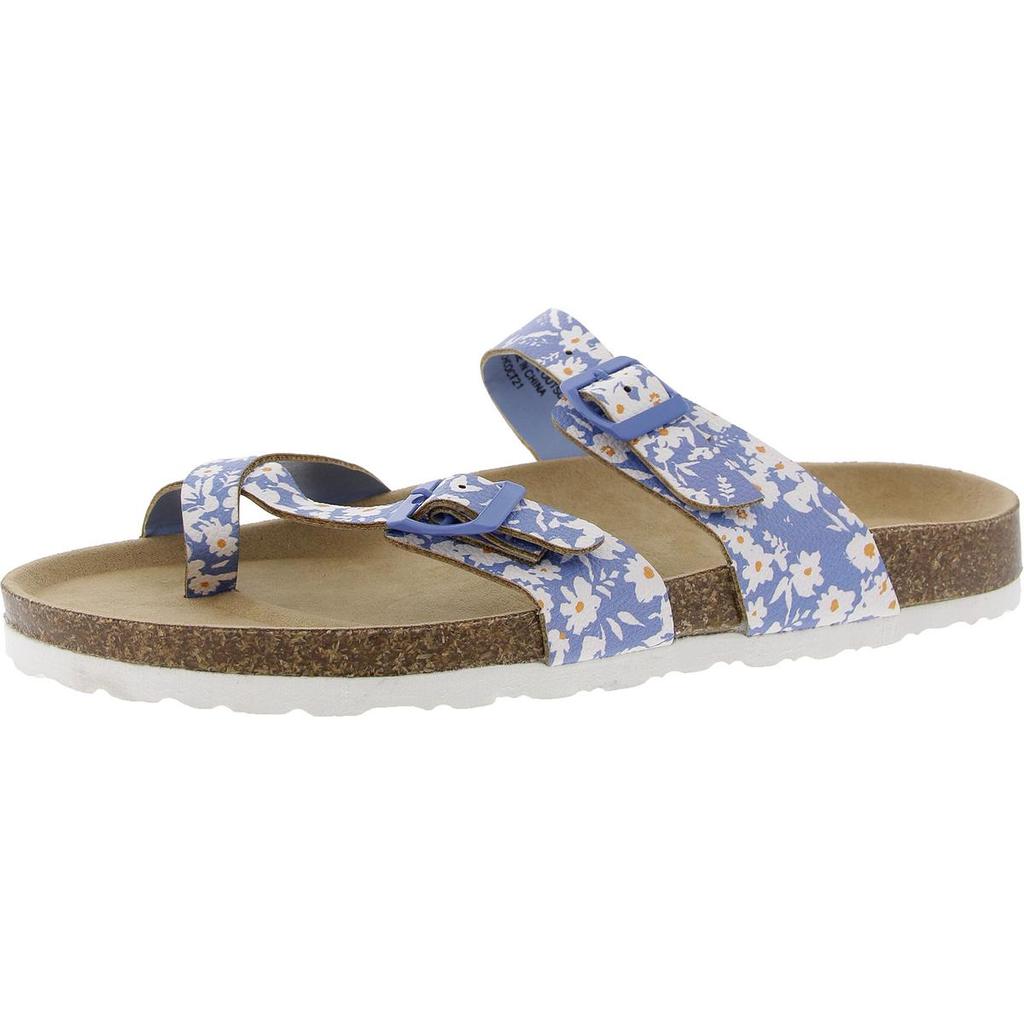 UNIONBAY Melody Womens Floral Print Man Made Slide Sandals
