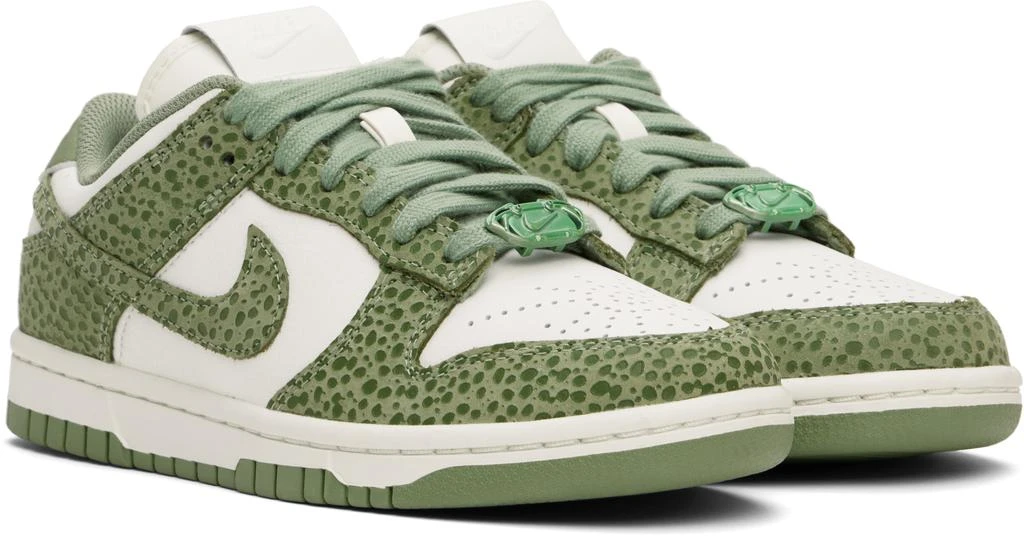 NIKE White & Green Dunk Low Premium Sneakers 4
