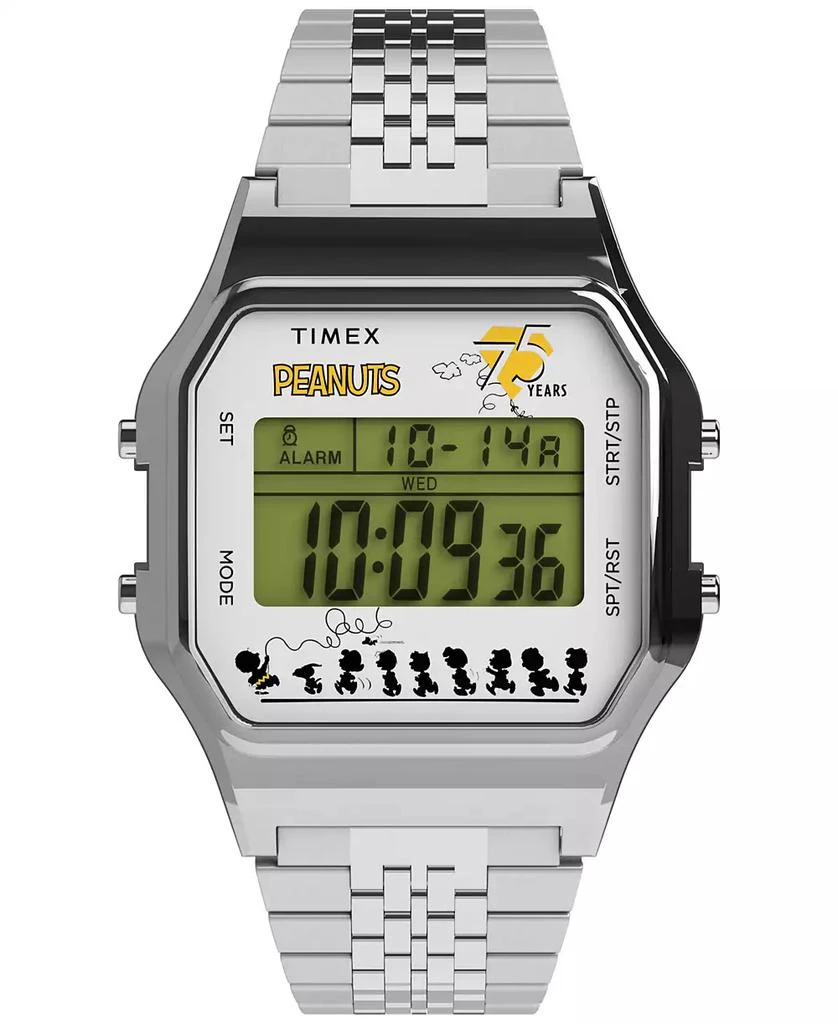 Timex Men's Quartz Digital Silver-Tone Stainless Steel Watch, 34mm 1