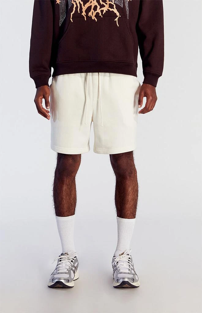 PacSun Fleece Cream Sweat Shorts 2