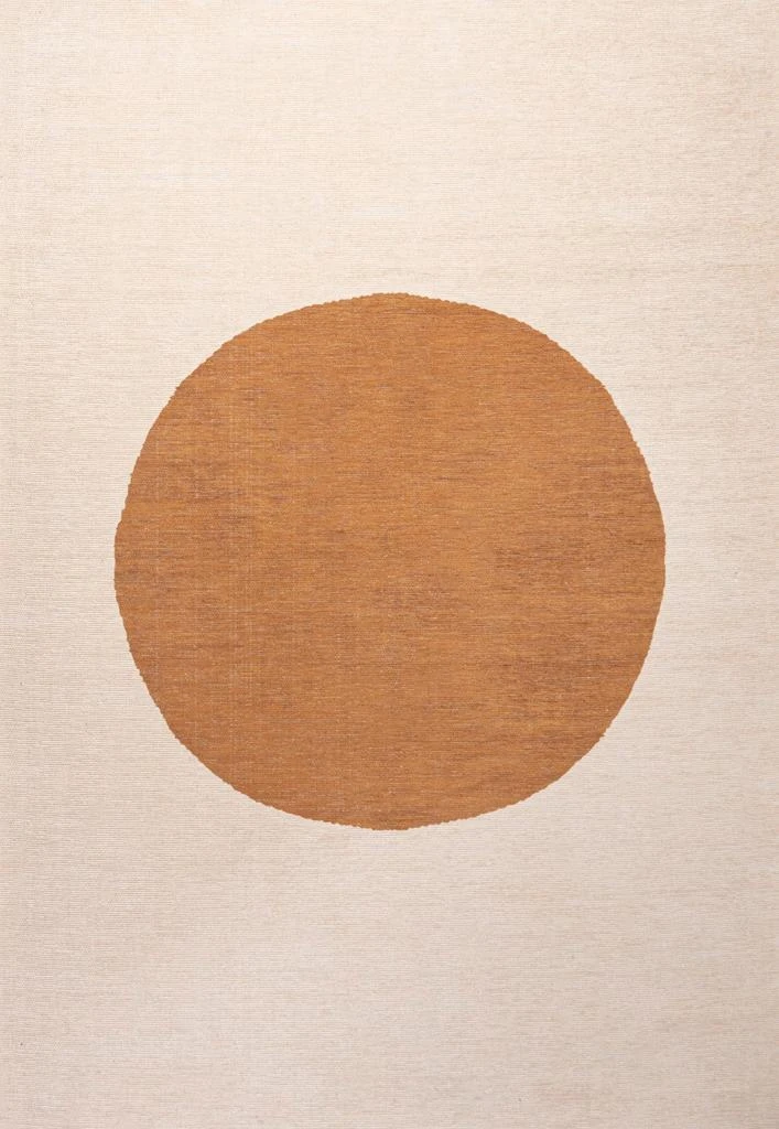 JONATHAN Y Cirkel Minimalist Geometric Dot Machine-Washable Cream/Rust Area Rug 2