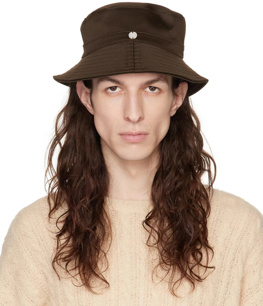 Our Legacy Brown Quilted Brim Bucket Hat 1