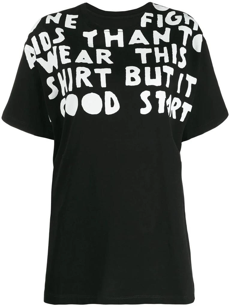 NA Black oversized Charity AIDS print T-shirt 1