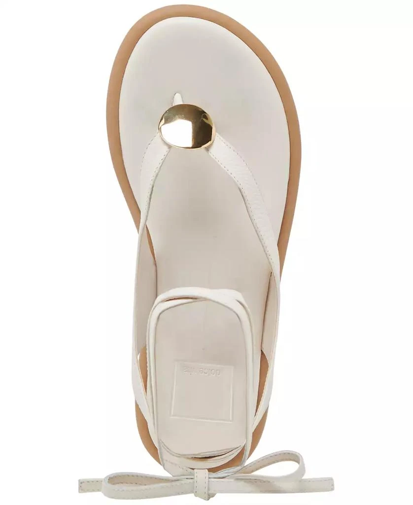 Dolce Vita Women's Judy Lace-Up Ankle Wrap Embellished Flat Sandals 4