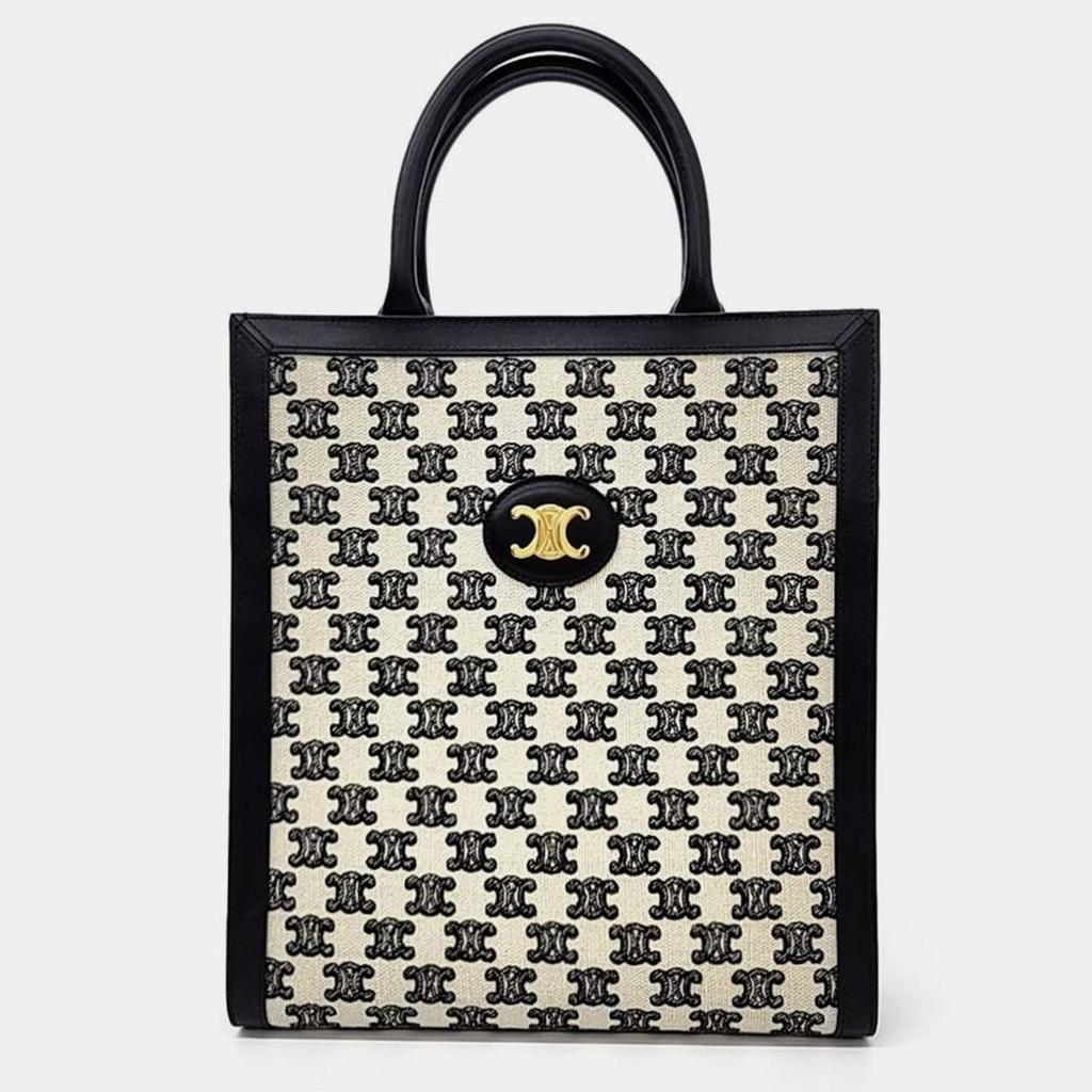 CELINE Cabas Micro Triomphe Canvas & Leather Tote – On Sale