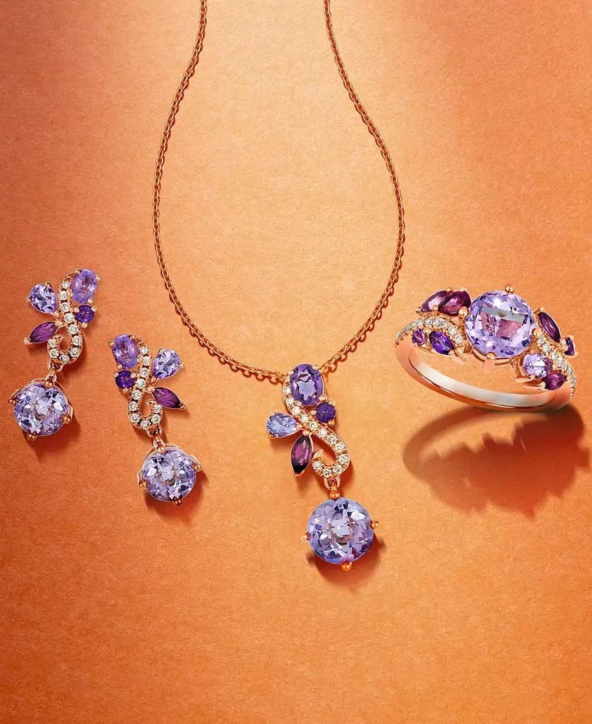 Le Vian Multi-Gemstone (2-1/3 ct. t.w.) 
Nude Diamond (1/10 ct. t.w.) Swirl Pendant Necklace in 14k Rose Gold, 17" + 2" extender 3