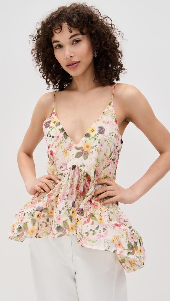 Marques Almeida Printed Chiffon Strappy Top