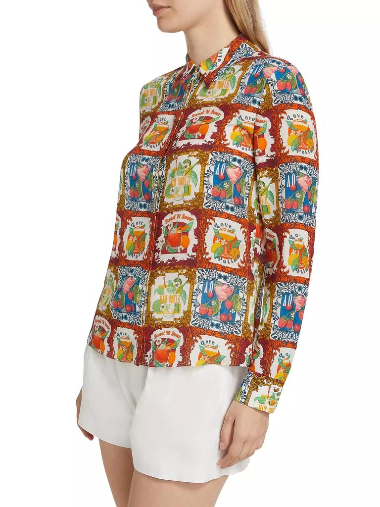 Alice + Olivia Willa Cocktail Silk Shirt 4