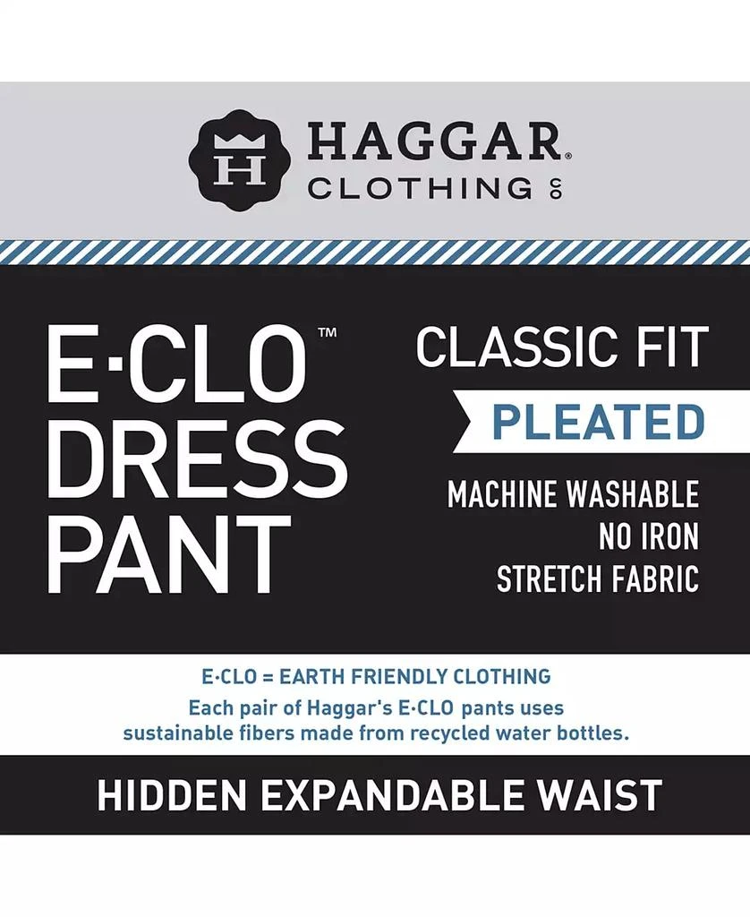 Haggar Men's ECLO Stria Classic Fit Pleated Hidden Expandable Waistband Dress Pants 8