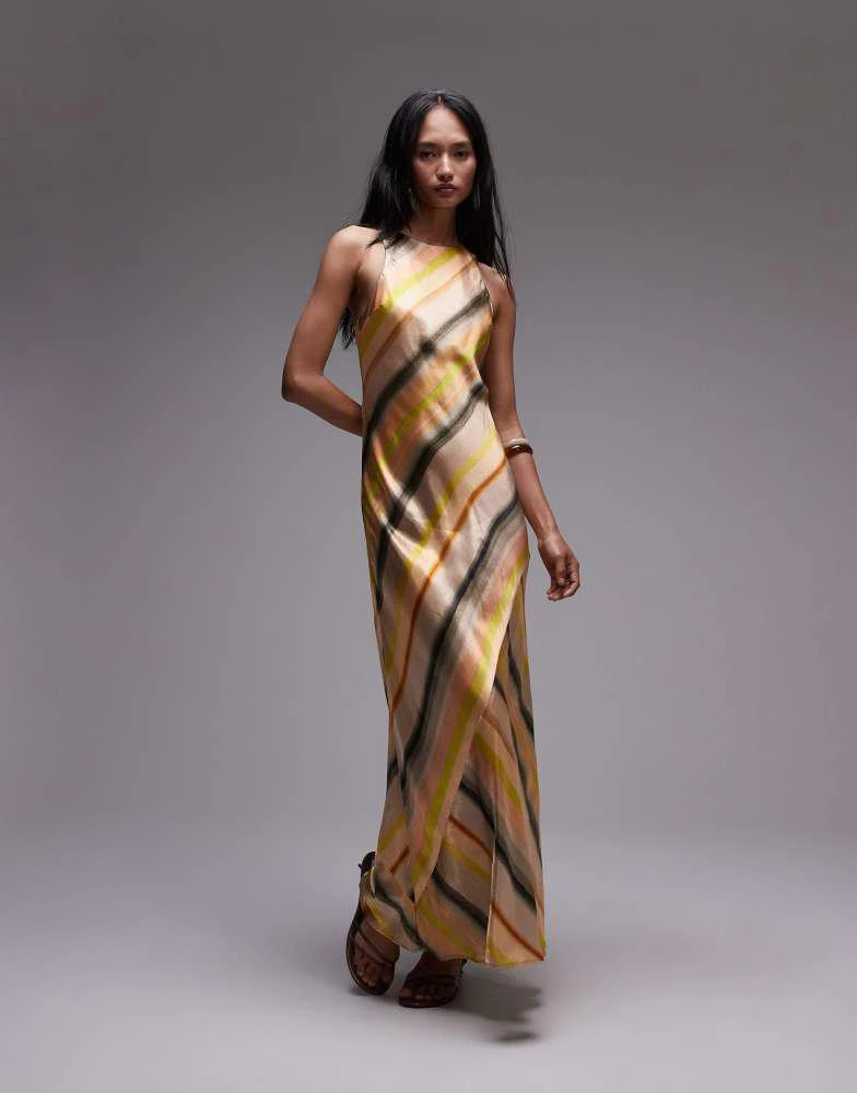 topshop gold satin dress Dusty Sage Mermaid V Neck Satin Long Prom Dress Dusty Sage / US 16 main image 0