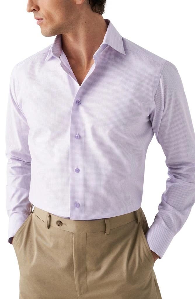 Eton Slim Fit Check Stretch Cotton & Tencel® Lyocell Dress Shirt 1