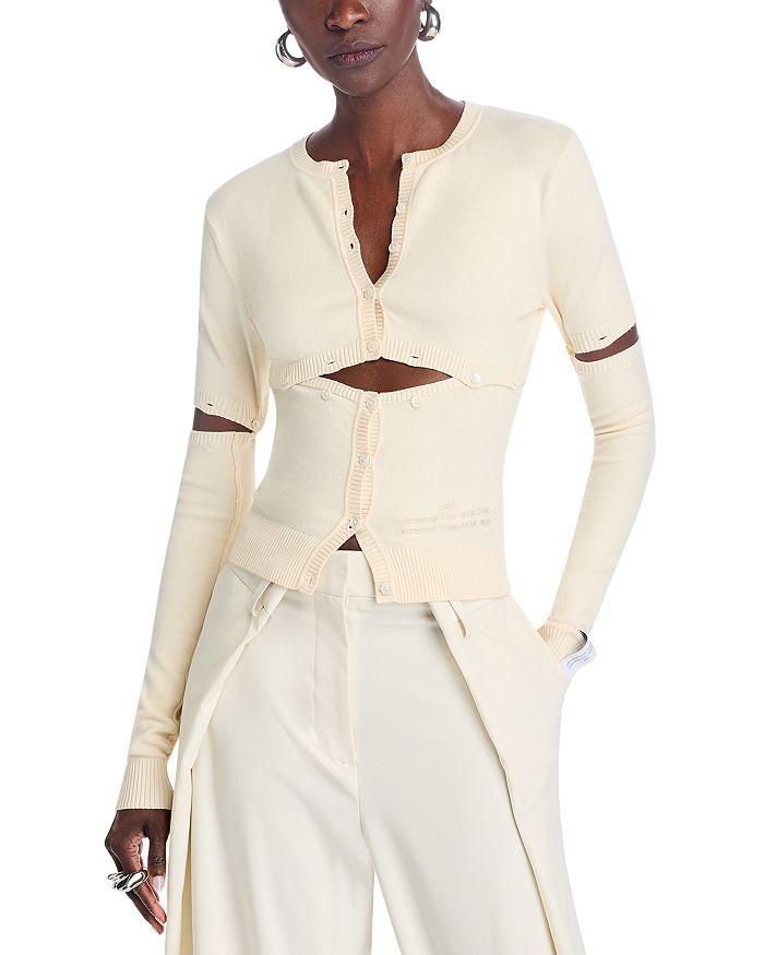 Rokh Multi Button Crewneck Cardigan Sweater
